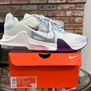 Nike Air Max Impact 4 Basketball Shoes White Purple DM1124-010 M 11.5 / W 13